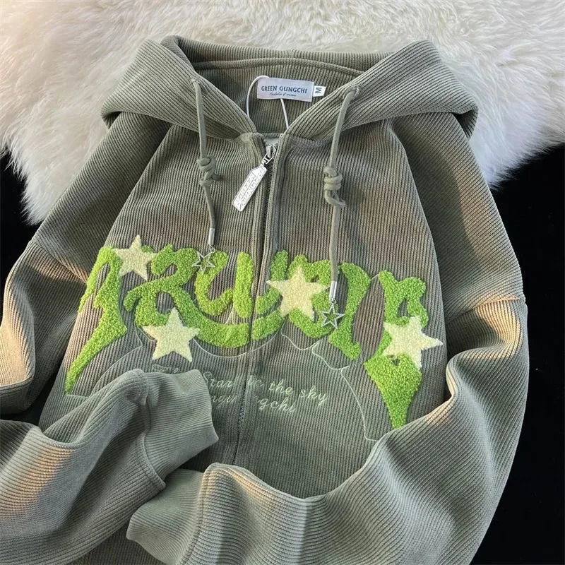 Sweat à Capuche Zippé | Streetwear | Velours Côtelé