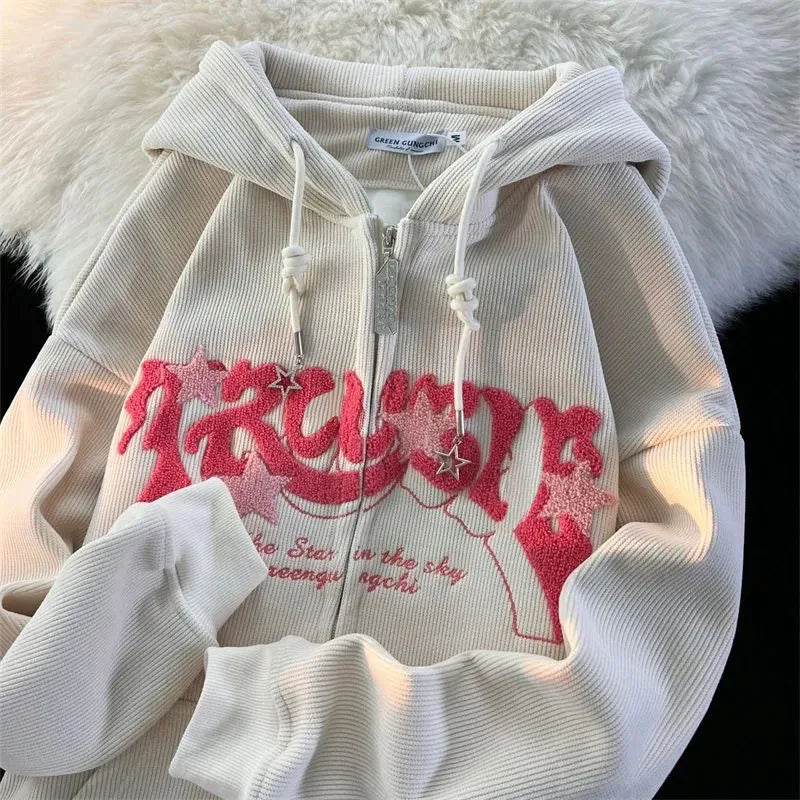 Sweat à Capuche Zippé | Streetwear | Velours Côtelé